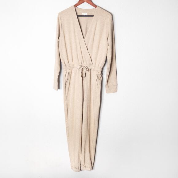 Splendid Knit Jumpsuit Beige Size Medium Neutral Minimalist Loungewear - Picture 1 of 9